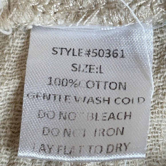 Grade Gather Size L Pants Tan Cotton Gauze Thick Cargo Boho Asian Jedi Lagenlook - Picture 4 of 11